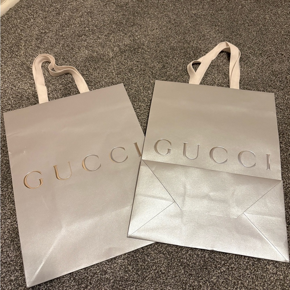 Gucci Metallic Silver purchase gift bag